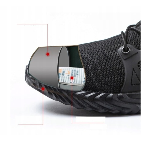 Isolerade skyddsskor för män Andas Mesh Anti-Smash Anti-Puncture Ståltå Arbetsskor, lätta, halkfria praktiska skor 36
