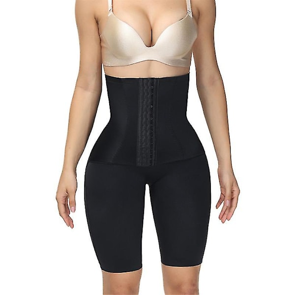 Kroppsshaper för Kvinnor Magkontroll Hög Midja Shapewear Shorts Butt Lifter Lår Slank Midjetränare Shorts black L