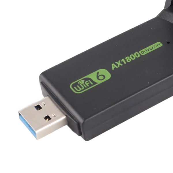 WiFi 6 USB3.0-adapter, 2.4GHZ till 5.0GHZ AX1800Mbps MU MIMO USB-nätverkskort för PC-skrivbord, bärbar dator, snabb och pålitlig anslutning