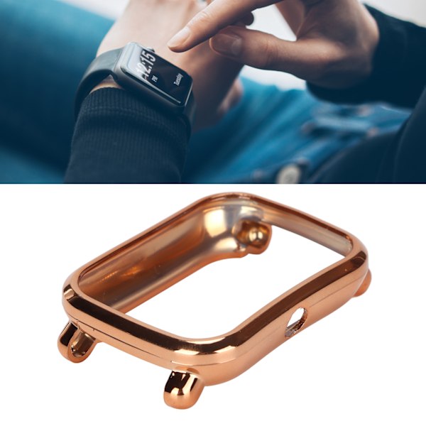 Roseguld Amazfit Bip U Smartwatch Full Edge Skydd, Stötsäkert Skal & Bumper Case, Ramskydd för Amazfit Bip U Smartwatch