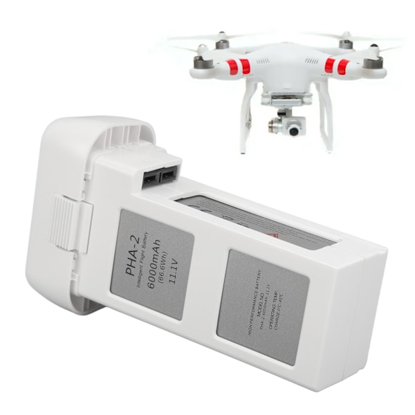 DJI Phantom 2 Series 11.1V 6000mAh Intelligent Flight Battery Ersättning, Högkapacitetsbatteri för DJI-drönare, Lång Flygtid, Säker och Pålitlig