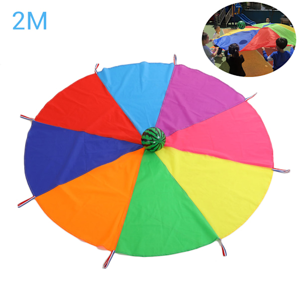 Regnbågsbarnsparasoll Parachute Lek Samarbetslek Tält Spel för Barn, Färgglad Parasollparasoll, Perfekt för Inomhus- och Utomhuslek