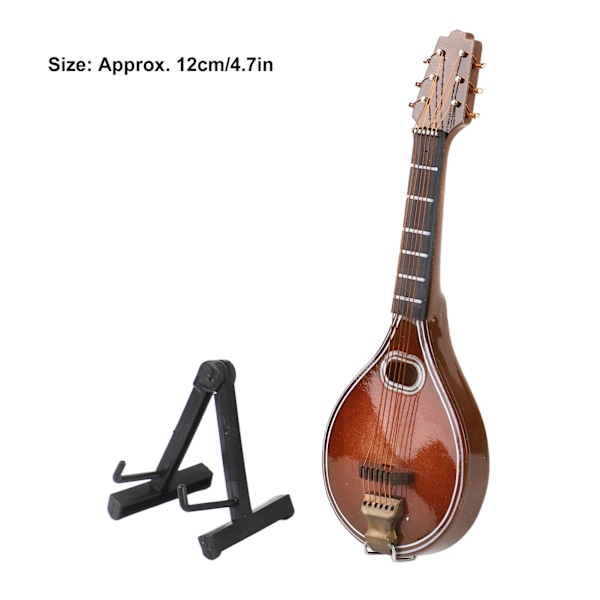 Mini Mandolin Instrument för Heminredning - 8-Strängig Handgjord Modell, Snygg Gåva