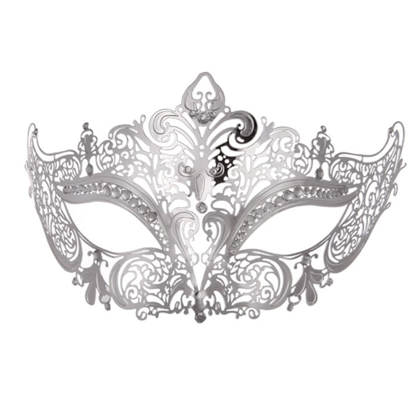 Dammask Venetian Mask i Blank Metall, Elegant Maskeradmask, Trendig Tillbehör till Balen, One Size Passar De Flesta, Glimmande Gyllene Finish