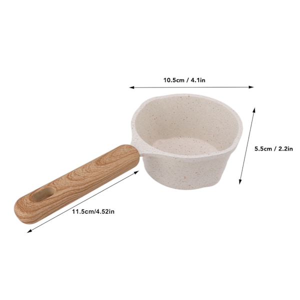 Liten Nonstick Vit Såspanna Multifunktionell Kokkärl med Platt Botten för Stekning, Mjölkpanna, Liten Kattla, Perfekt för Vardaglig Matlagning