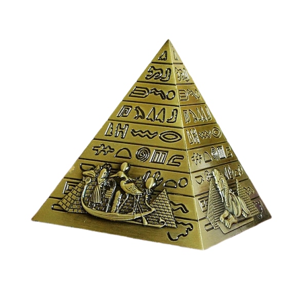 Egypten Metal Pyramid Miracle Plating Resor Souvenir Sparburk Pyramid Model bronze 10x10cm