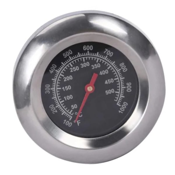 Grilltermometer i legeringstål, M10-gänga, hög precision, tydlig skala, enkel montering för kök, camping