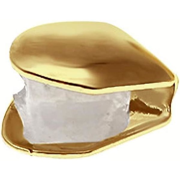 2 stycken 14k pläterad guld Grillz munständer, hiphoptänder enkla , topptand enkel cap för tänder mun, festtillbehör Tandgrillar Gold