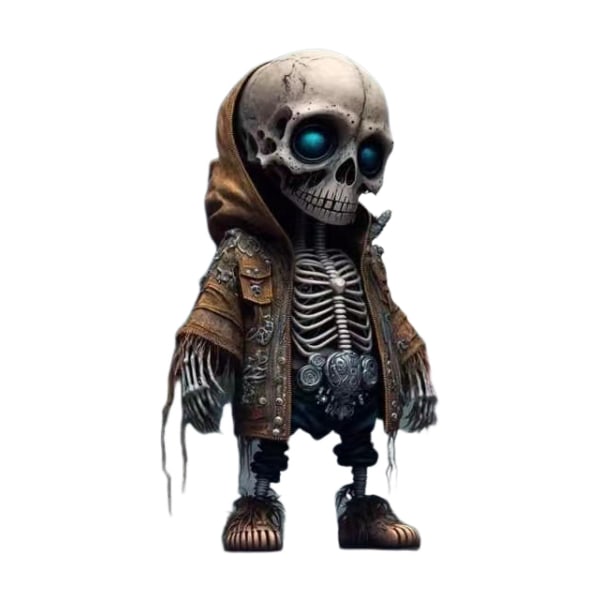 Cool Skalle Staty Gotisk Halloween Skalle Staty Resin Hantverk Ornament För Hem Kontor Skrivbord Halloween Dekoration Present brown 15x6x6cm