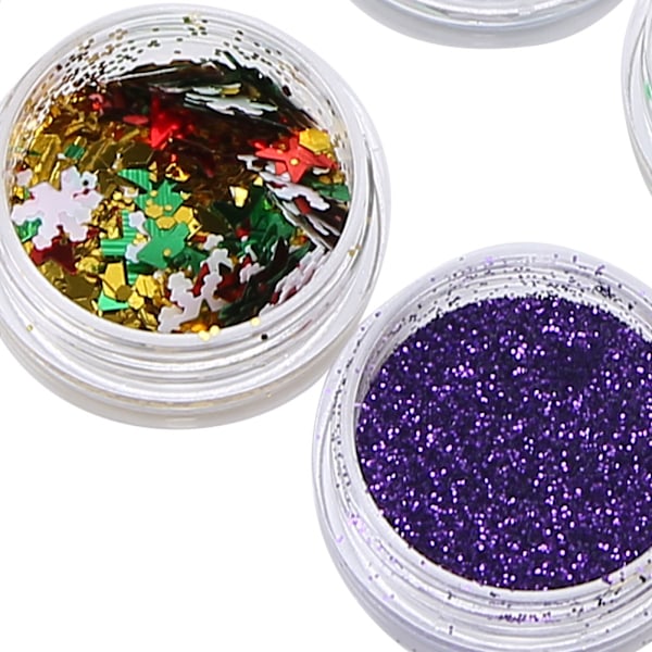 Färgglada Nagelglitterpulver Sekvenser 24 Flaskor Paillette Flakes Nagelsmycken DIY Dekorationer, Hållbara och Långvariga Nagelsmycken för Hantverkare