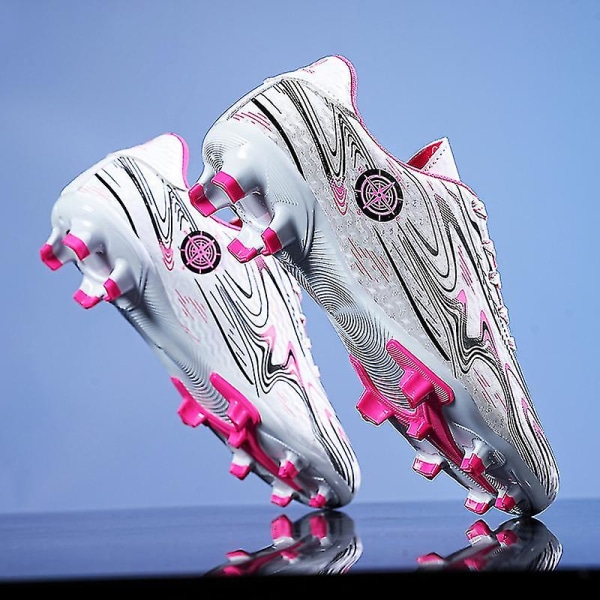 Pojkar Flickor Fotbollsskor Halkfria fotbollsskor Klossar Gräs Fotbollssneakers 2kr158 Pink 31