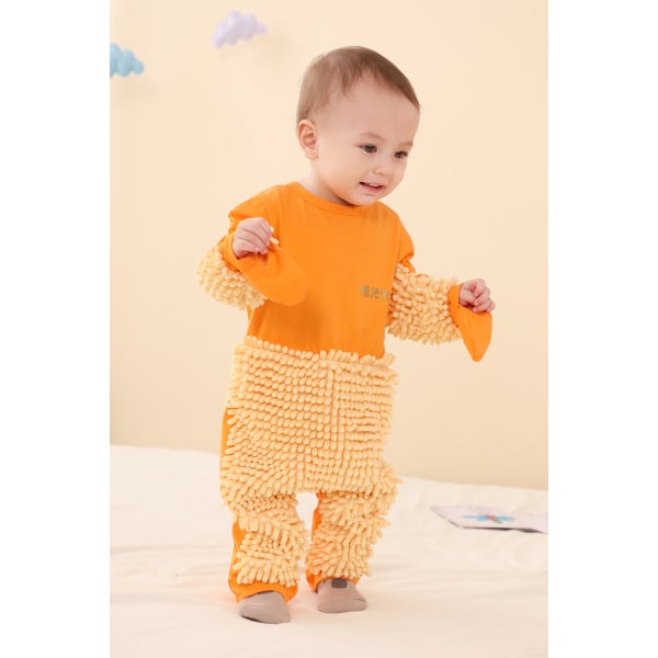 Baby baby krypkläder barnkläder i ett stycke dragkedja anti-smuts höst och vinter GREY 80cm
