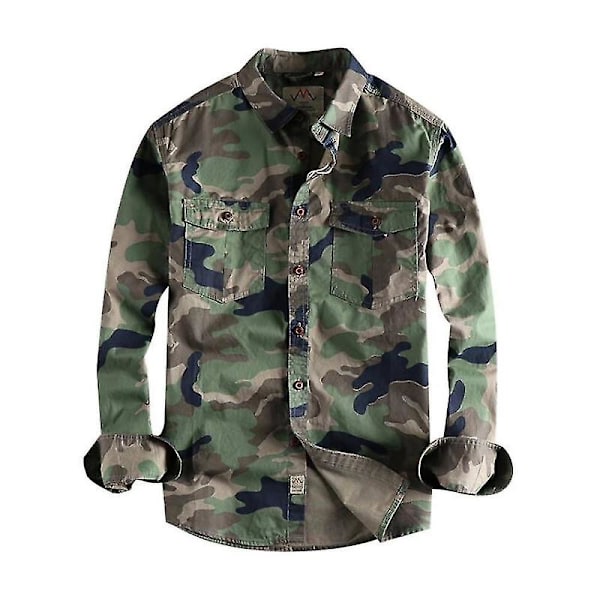 Herrar Militär Camouflage Skjorta Uniform green m