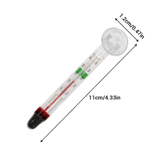 Nedsänkbar Akvarietermometer med Sugkopp, Glasfisk Tank Vattentemperaturmätare, Noggrann och Hållbar, Lätt att Läsa
