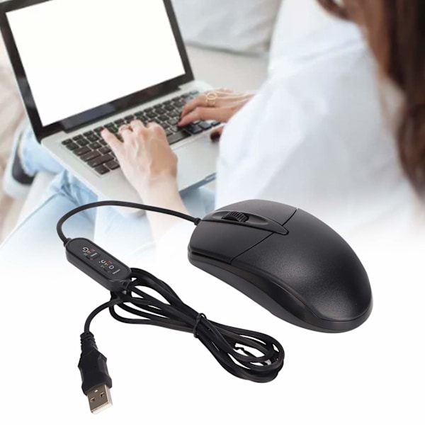 Ergonomisk Uppvärmd Mus 3-nivå Justerbar Svart 1600DPI Trådbunden för Windows OS X System Desktop Laptop