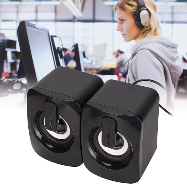 Mini Stereo Datorhögtalare USB-driven Trådbunden Liten Klar Basljud för Desktop PC Laptop