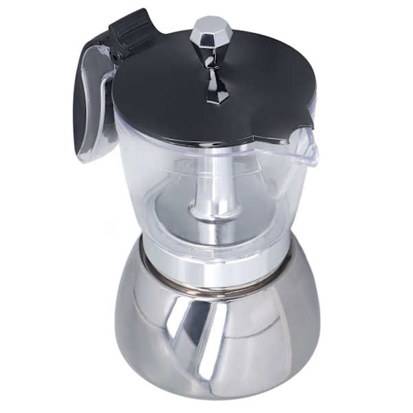6-Kopps Koka-Kaffe Maker Klar ABS Moka Kanne Rostfritt Stål Kaffe Maker för Hemmakontor