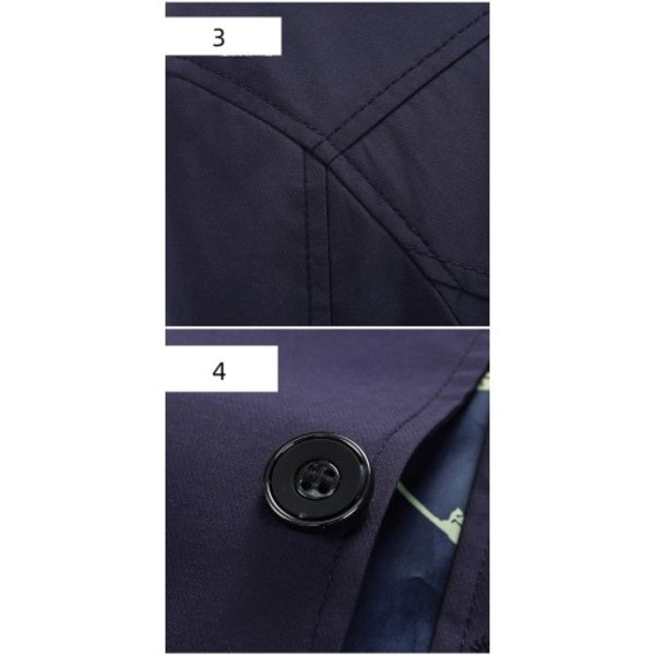 Windbreaker mellanlång kappa för män Trendig stilig herrkjol Business Casual jacka blue 2XL