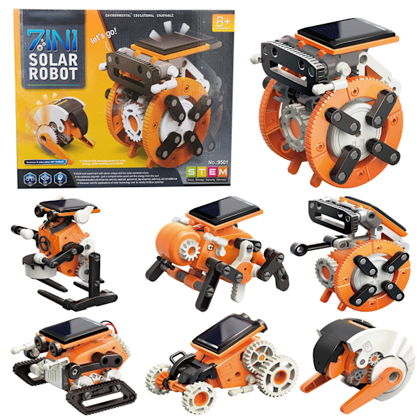 7-i-1 Solrobot-kit för barn, pedagogiskt vetenskapligt experiment DIY-montering robotset med solenergi, STEM-inlärningsleksak för pojkar och flickor