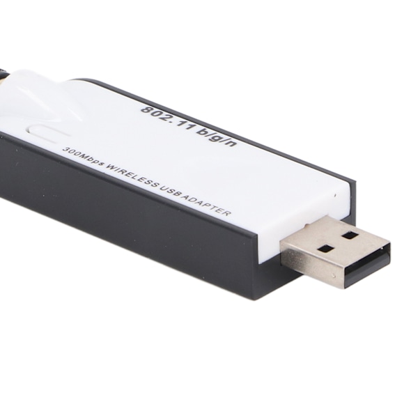 300 Mbps Trådlös USB WiFi-adapter med antenn, IEEE 802.11b/g/n, pålitlig anslutning för hemmakontor och stationära datorer, USB WiFi-dongel för Windows