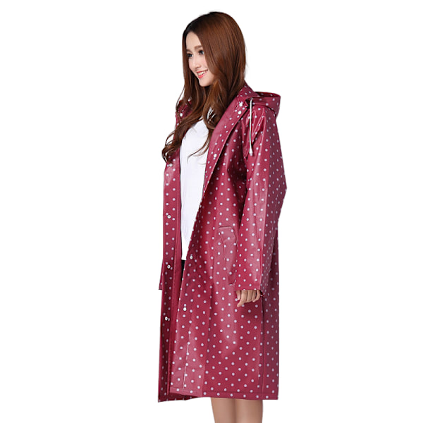 Mode Regnrock EVA Miljövänlig Tjock Regnrock Vuxen Regnponcho Enstycke Huva Dragkedja Fläckig Avslappnad RED 105cmx126cm x78cm