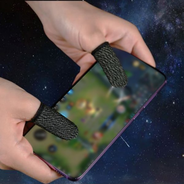 Spel-Fingerhylsor för Mobila Spelkontroller, Tumhylsa med Andningsbar Halksäker Svart Kant, Pekskärm Fingeröverdrag för Effektivt Spelande