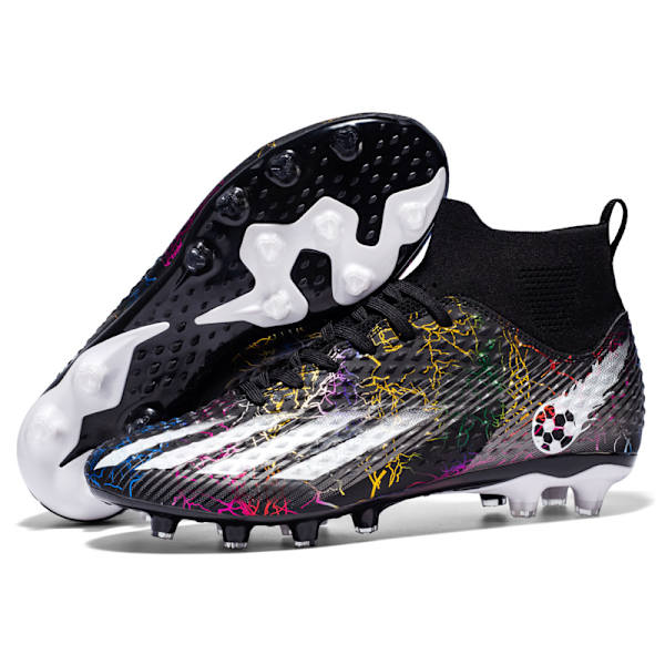 Fotbollsskor Herr Assassin 15 Lågprofil Tf Broken Nails Barn Match Träningsskor Ag Långa Naglar Konstgräs Läder Fotbollsskor Black Silver 41