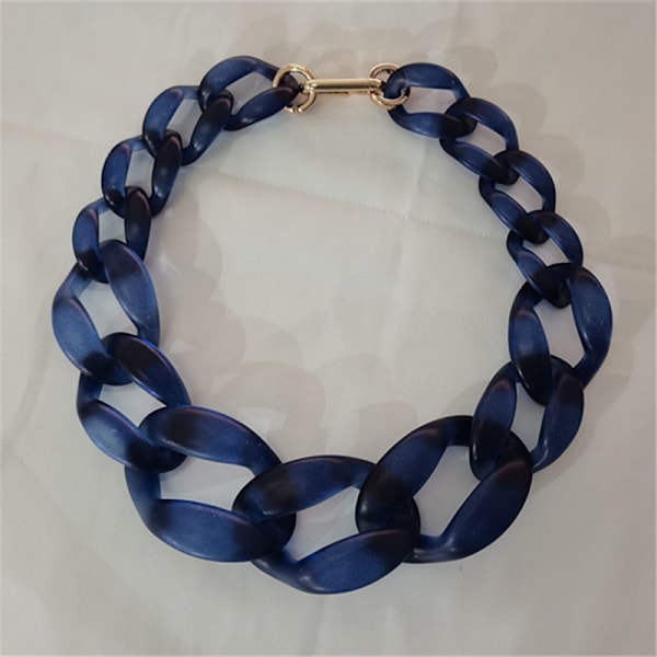 Vintage Resin Akryl Halsband Chunky Choker Statement Bib Kedja Halsband Hängsmycken White