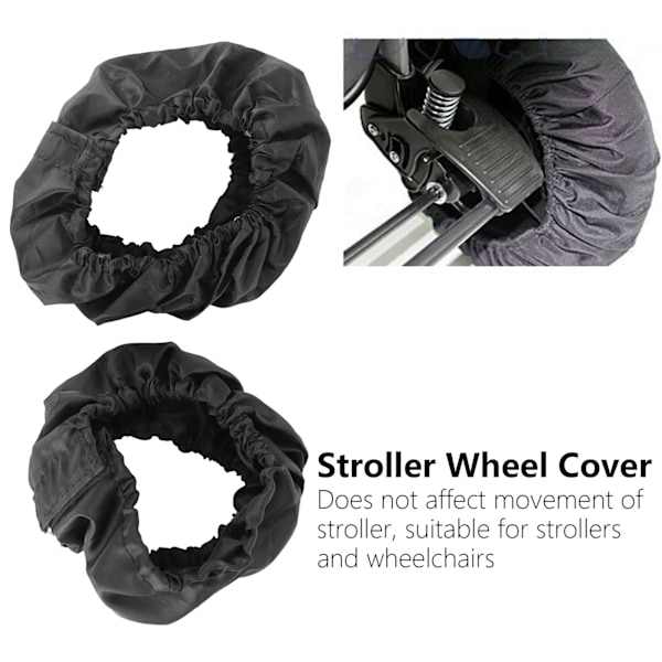 Vagn Hjulskydd 2-pack Oxfordtyg Dammskydd för 18-25cm Stora Hjul Barnvagnsdäcksskydd