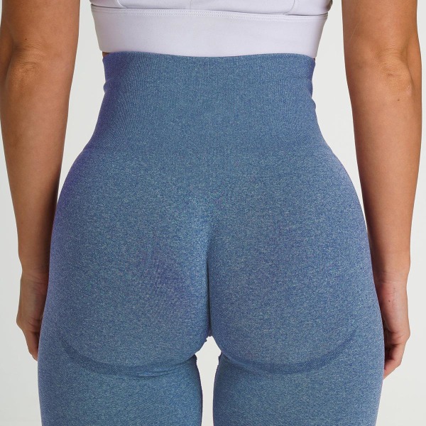 Spräckliga sömlösa Leggings Kvinnor Mjuka träningstights Fitness Outfits Yogabyxor Gymkläder med hög midja Gray Green M