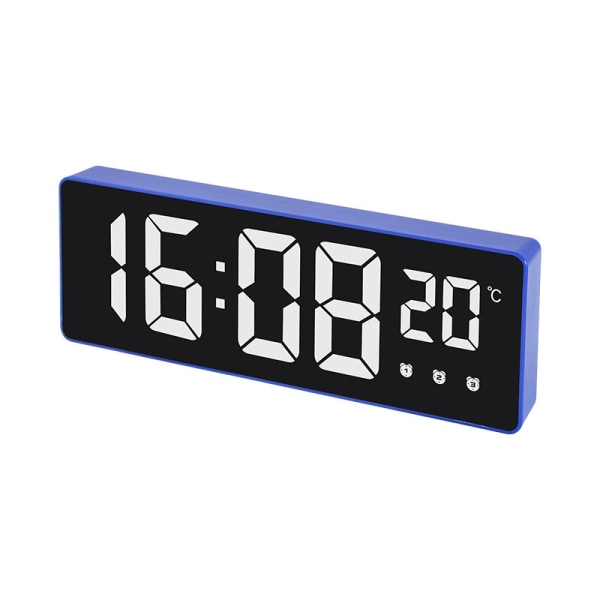 Elektronisk klocka, enkel och fashionabel väckarklocka, studentklocka vid sängkanten, klocka med dubbla funktioner med stor skärm blue