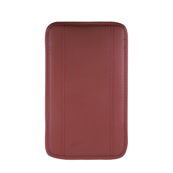Universell Armstödslåda Matta i Fiberläder med Präglad Dubbel Linje Halkskydd Fyra Säsonger wine-red 32x19cm