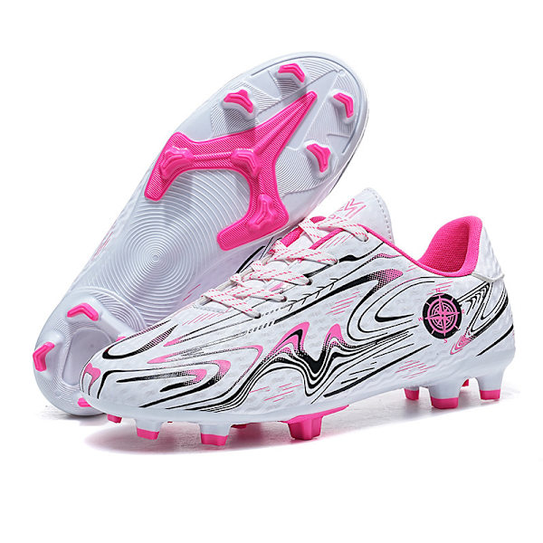 Fotbollsskor för pojkar och flickor, halkfria fotbollsskor med dubbar, grässkor, sneakers 2kr158 Pink 36