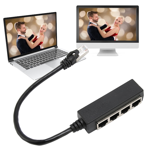 Ethernet-delare RJ45 En-till-4-Port ABS PCB-adapter för Laptop, Ethernet-kabeldelare RJ45, Ethernet-adapter för Effektiv Nätverksanslutning