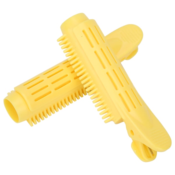 Tjocka Hårcurlingsrullar, 2 st Naturligt Hårcurlingsklämma, Fluffig Volumiserande Curlingsstylingverktyg med Hårclips för Kvinnor, 2-pack Gult