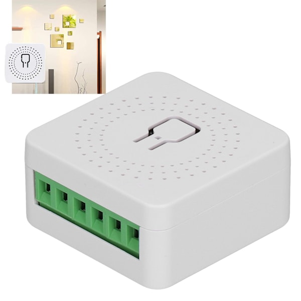 Smart WiFi-strömbrytare för dold installation i hemmet, 2-kanals fjärrkontroll, 16A, kompatibel med Tuya, enkel installation och styrning