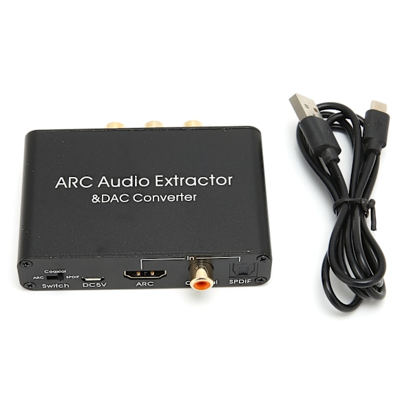 HD till Analog Ljudkonverterare ARC Extraktor för HDTV DVD med Digital till Analog DAC-konverterare, Stöd för Flera Format för Högkvalitativ Ljudutgång