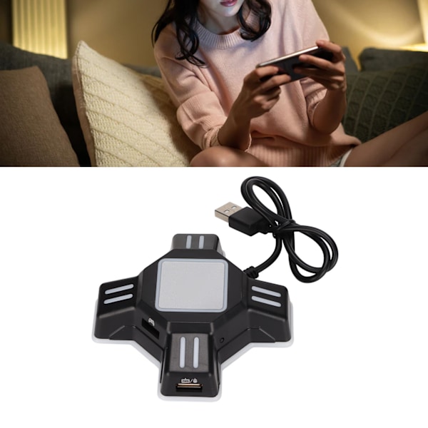 PS4 Switch PS3 Xbox One Tangentbord Mus Konverter USB-adapter för Spel, Svart, Universal Kompatibilitet med PS4, Switch, PS3 och Xbox One