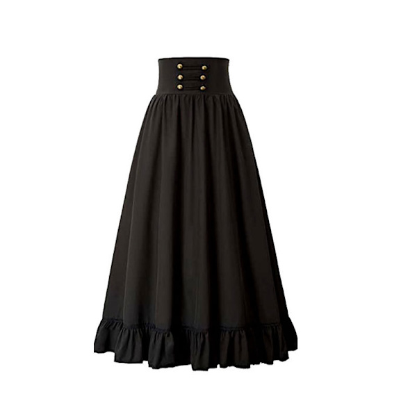 Maxikjol för kvinnor i stora storlekar, hög midja, medeltida gotisk kjol, plus size-kjol för kvinnor blue 4XL