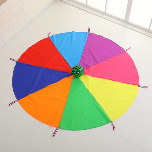 Regnbågsbarnsparasoll Parachute Lek Samarbetslek Tält Spel för Barn, Färgglad Parasollparasoll, Perfekt för Inomhus- och Utomhuslek