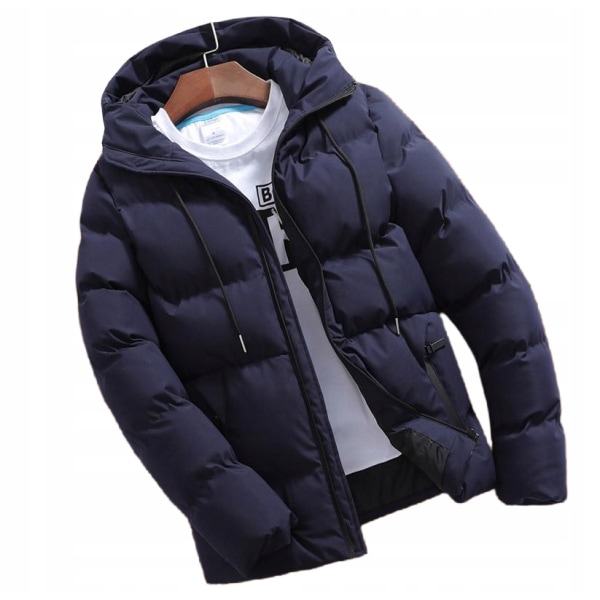 Vinter bomullskläder för män Mode Stilig kort bomullsjacka Smal trend bomullsjacka blue XL