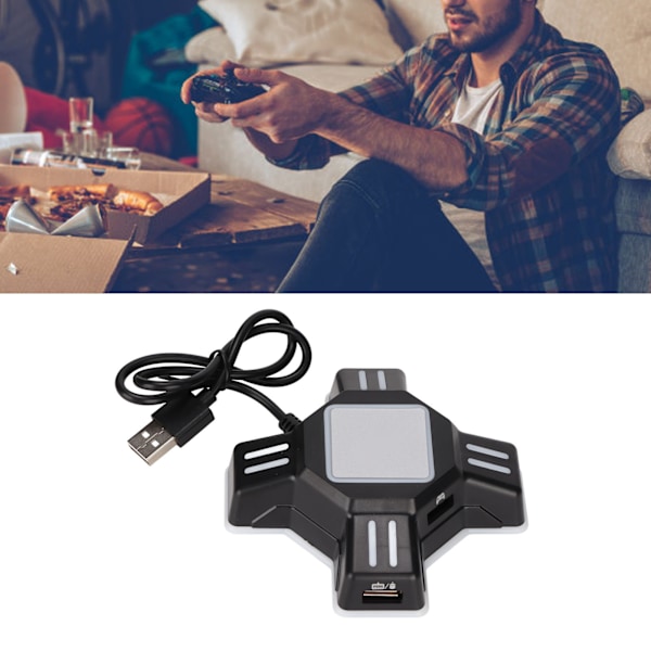 PS4 Switch PS3 Xbox One Tangentbord Mus Konverter USB-adapter för Spel, Svart, Universal Kompatibilitet med PS4, Switch, PS3 och Xbox One