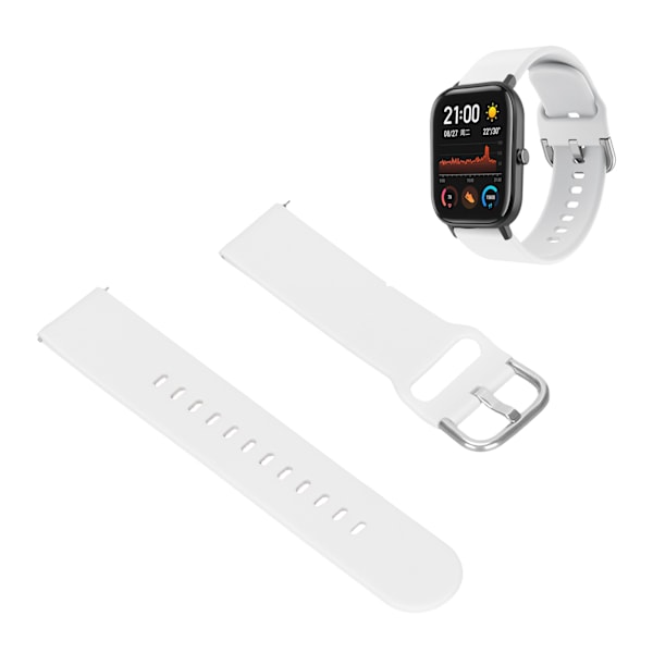 Amazfit Smartwatch Band 20mm Silikon Armband Enfärgad för Amazfit GTS 3 GTS 2 Bip S Bip U Vit