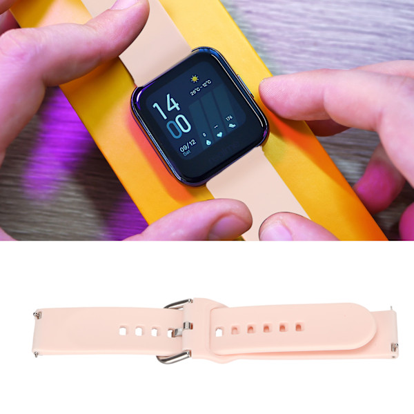 Amazfit GTS 3 GTS 2 Bip S Bip U Smartwatch Band 20mm Silikon Armband Enfärgad för Amazfit Enheter, Hållbar och Bekväm Armbandsrem