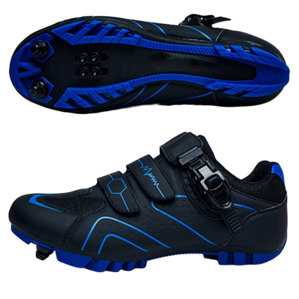 Skor för landsvägscykling, skor för mountainbikecyklar, skor med hårdsulor för utomhuscyklar BLUE 38