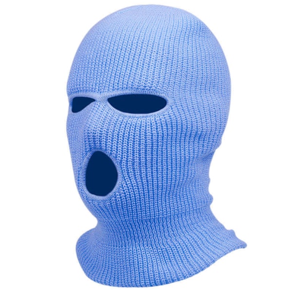 Varm Unisex Balaclava Mask med 3 Hål för Vinter Light Blue