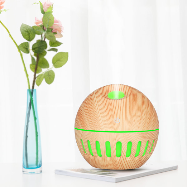 Ny Air Aromatherapy Diffuser LED Multicolor Light Conversion Aromaterapi Luftfuktare Sovrum Studierum Deep-wood-grain