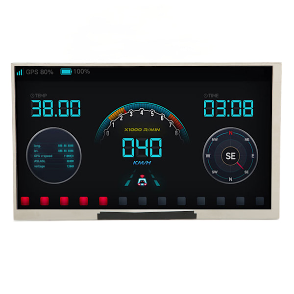 7-tums IPS-skärm HD-display för Raspberry Pi & Windows-dator, 170 graders betraktningsvinkel, tunn bakgrundsbelyst integrerad display
