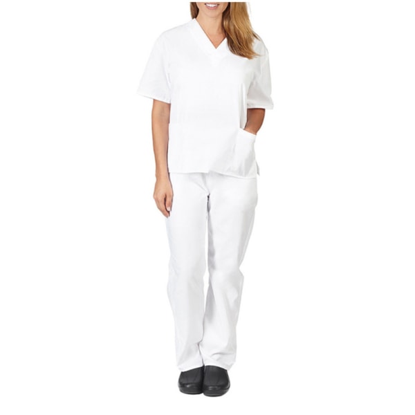 Kvinnors medicinska Scrub Doctor Nursing Scrubs Uniform Dentis Hospital Långbyxor Set White S