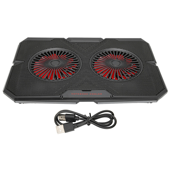 Dubbel Tyst Fläkt RGB Laptop Kylplatta 2 USB-portar 7-nivå Höjdjustering för 14-17 tum Bärbara datorer, Effektiv Kylning för Spel och Dagligt Bruk